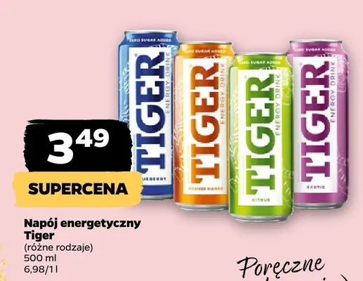Napój energetyczny Tiger różne rodzaje promocja w Netto