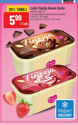 Lody Finezja o smaku śmietankowo-truskawkowym Amore Gusto promocja w POLOmarket