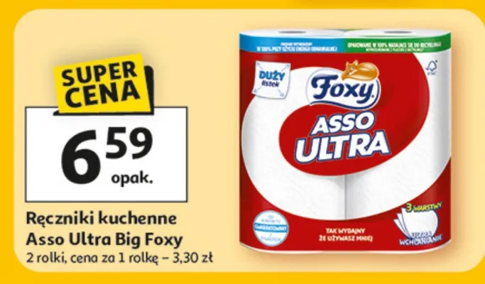 Ręczniki kuchenne Asso Ultra Big Foxy promocja w Auchan