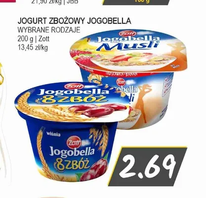 Jogurt zbożowy Jogobella 8 Zbóż wiśnia Zott promocja w Słoneczko