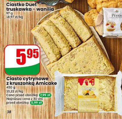 Ciasto cytrynowe z kruszonką Amicake promocja w Dino