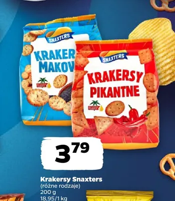 Krakersy makowe Snaxters promocja w Netto