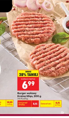 Burger wołowy Kraina Mięs promocja w Biedronka
