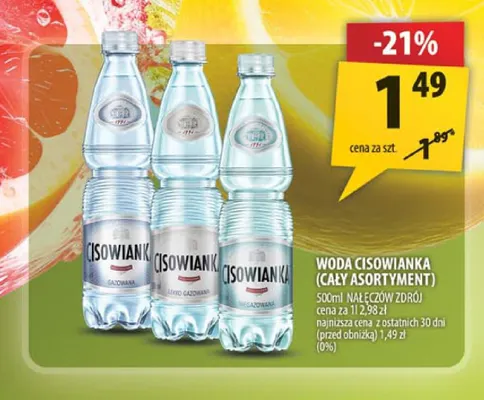 Woda gazowana Cisowianka promocja w Arhelan
