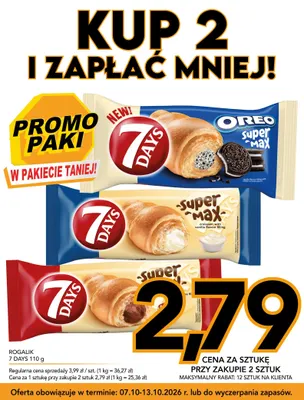 Rogalik 7 Days Super Max kakaowy promocja w Kupiec