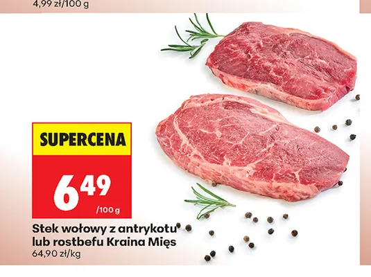 Stek wołowy z rostbefu Kraina Mięs promocja w Biedronka