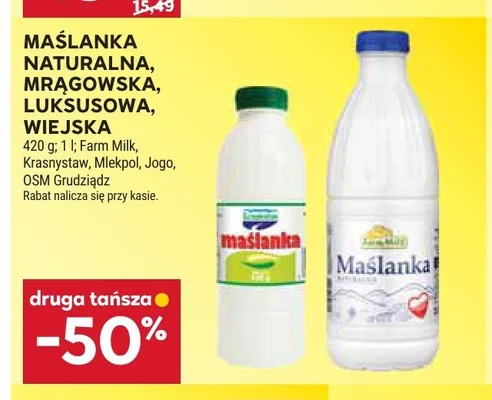 Maślanka wiejska promocja w Stokrotka