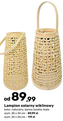 Lampion solarny wiklinowy promocja w Bricomarche