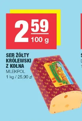 Ser żółty Królewski z Kolna Mlekpol promocja w SPAR