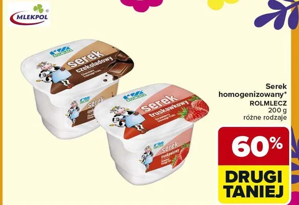 Serek homogenizowany różne rodzaje promocja w Carrefour