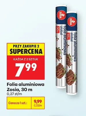 Folia aluminiowa Zosia 30m promocja w Biedronka