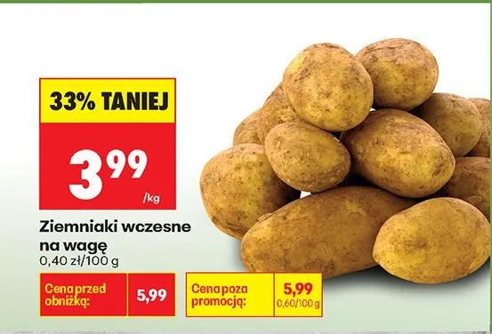 Ziemniaki wczesne na wagę promocja w Biedronka