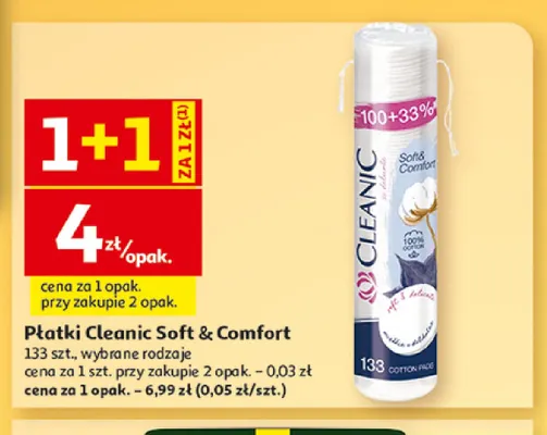 Płatki kosmetyczne Cleanic Soft & Comfort promocja w Auchan