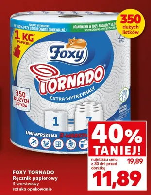 Ręcznik papierowy Foxy Tornado 3-warstwowy promocja w Kaufland