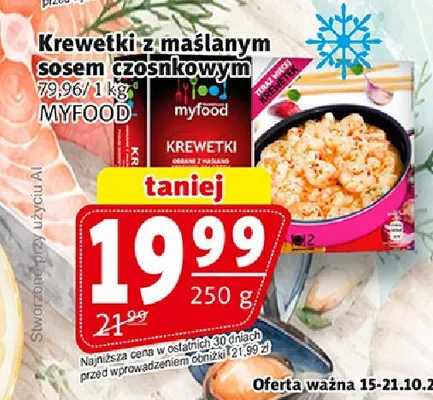 Krewetki z maślanym sosem czosnkowym Myfood promocja w Prim Market