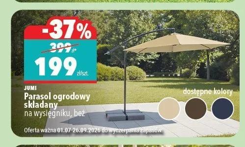 Parasol ogrodowy składany Jumi promocja w Biedronka Home