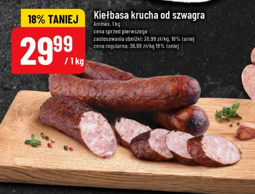 Kiełbasa krucha od szwagra Animex promocja w POLOmarket