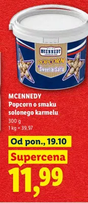 Popcorn o smaku solonego karmelu McEnnedy promocja w Lidl