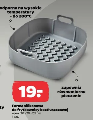 Forma silikonowa do frytkownicy beztłuszczowej 20x20x7,5cm promocja w Netto