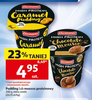 Mousse proteinowy Ehrmann Chocolate promocja w Auchan