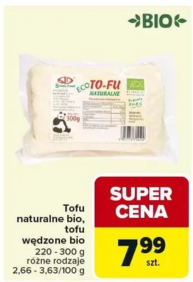 Tofu naturalne bio, wędzony produkt wędzone bio promocja w Carrefour Market