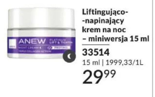Liftingująco-napinający krem na noc Anew - miniwersja promocja w AVON