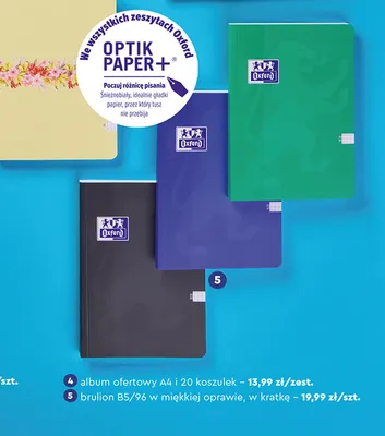 Brulion B5/96 w miękkiej oprawie w kratkę Oxford promocja w Biedronka
