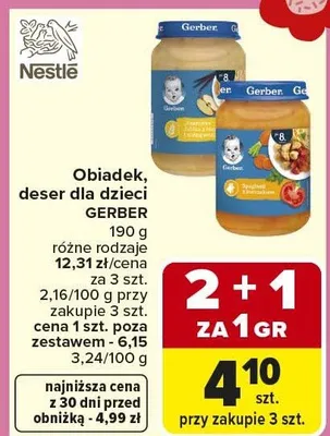 Obiadek, deser dla dzieci różne rodzaje promocja w Carrefour Market