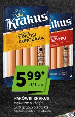 Parówki z piersi kurczaka Krakus promocja w Euro Sklep