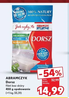 Ryba Dorsz filet bez skóry Abramczyk promocja w Kaufland