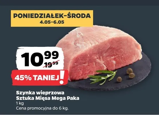 Szynka wieprzowa Sztuka Mięsa Mega Paka promocja w Netto