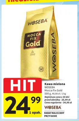 Kawa mielona Woseba Mocca Fix Gold promocja w Intermarche