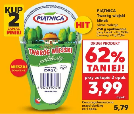 Twaróg wiejski klinek różne rodzaje promocja w Kaufland
