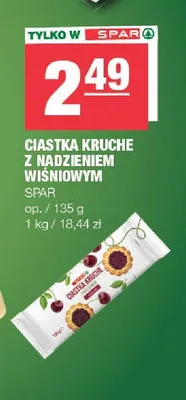 Ciastka kruche z nadzieniem wiśniowym Spar promocja w SPAR