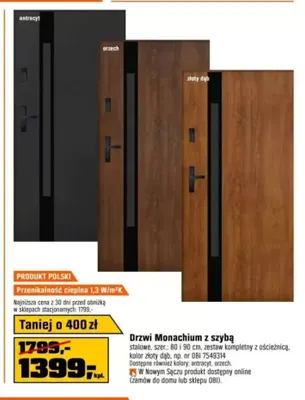 Drzwi Monachium z szybą promocja w OBI