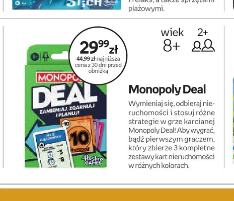 Gra Monopoly Deal promocja w Empik