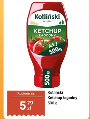 Ketchup łagodny Kotliński promocja w Dino