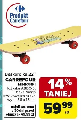 Deskorolka 22" Carrefour Kids Minionki promocja w Carrefour