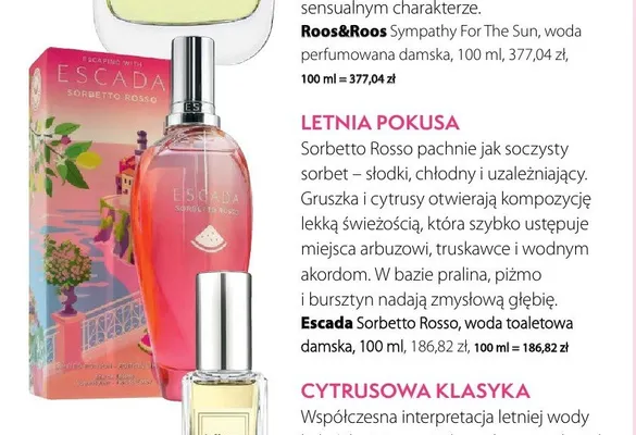 Woda toaletowa damska Escada Sorbetto Rosso promocja w Hebe