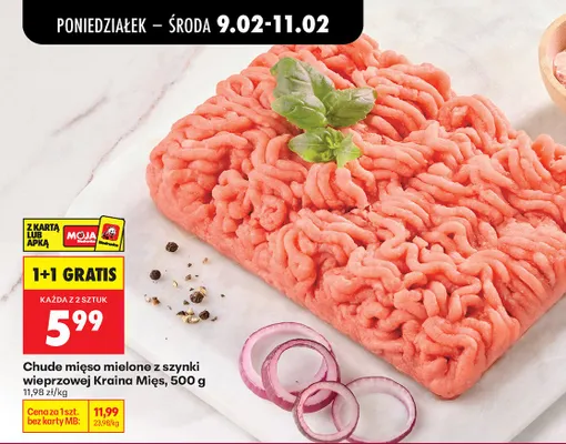 Mięso mielone chude z szynki wieprzowej promocja w Biedronka