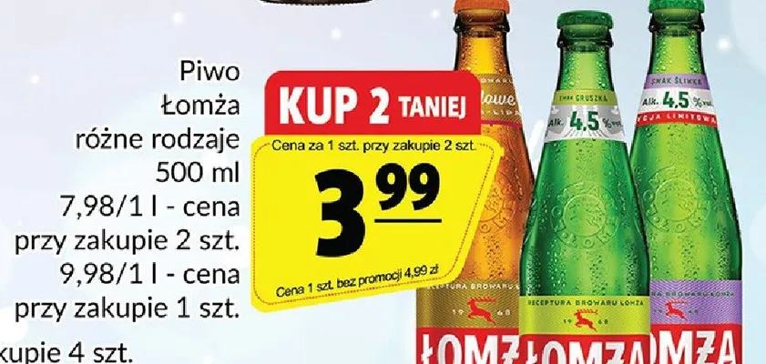 Piwo Łomża różne rodzaje promocja w Prim Market