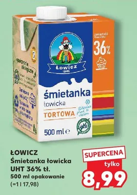 Śmietanka łowicka UHT 36% tł. promocja w Kaufland