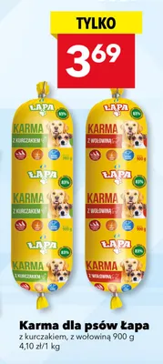 Karma dla psów Łapa z kurczakiem promocja w LEWIATAN