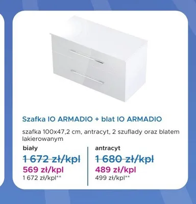 Szafka IO Armadio z blatem IO Armadio biała promocja w Blu Salony Łazienek