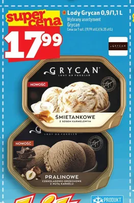Lody Grycan pralinowe czekoladowo-orzechowe z nutą karmelu promocja w TOPAZ