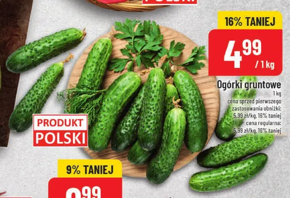 Ogórki gruntowe promocja w POLOmarket