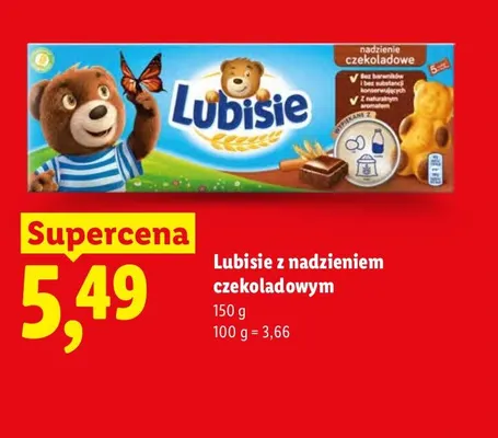 Ciastka Lubisie z nadzieniem czekoladowym promocja w Lidl