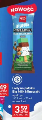 Lody na patyku Big Milk Minecraft promocja w Makro