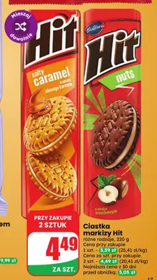 Ciastka markizy Hit nuts promocja w Dino