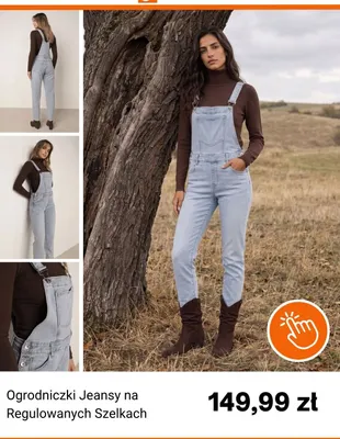 Ogrodniczki jeansy na regulowanych szelkach Born2be promocja w Born2be